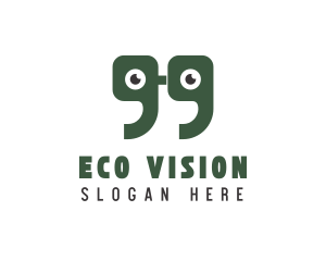 Green Quote Eyes logo design