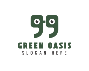 Green Quote Eyes logo design