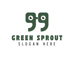 Green Quote Eyes logo design