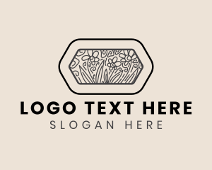 Artisanal - Floral Hexagon Garden logo design