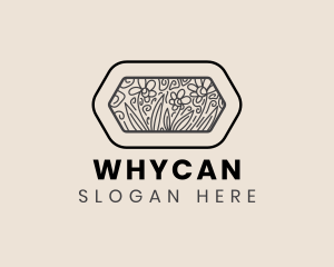 Floral Hexagon Garden Logo