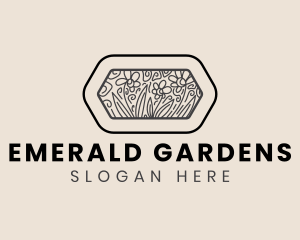 Floral Hexagon Garden logo design