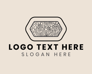 Floral Hexagon Garden Logo