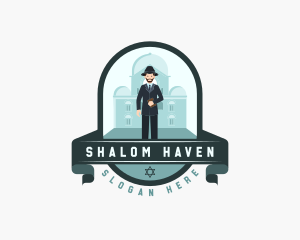 Judaism - Jewish Man Temple logo design