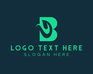 Jagged - Swoosh Letter B logo design
