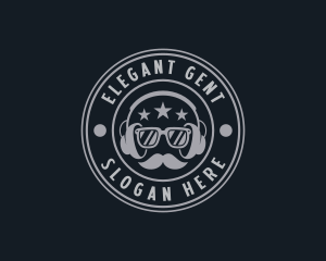 Hipster Podcast Gentleman logo design