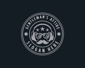 Hipster Podcast Gentleman logo design