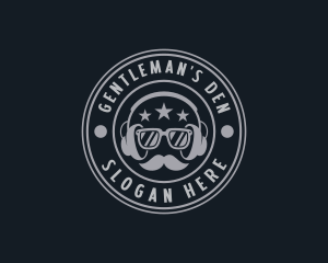 Hipster Podcast Gentleman logo design