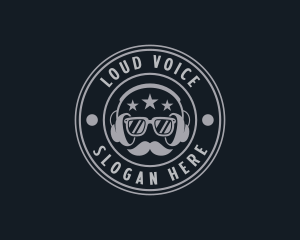 Hipster Podcast Gentleman logo design