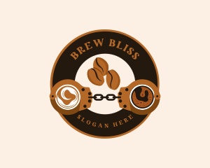 Brew - Coffee Bean Handcuffs logo design