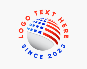 Government - American Flag Sphere logo design