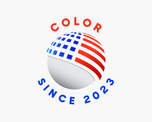 Globe - American Flag Sphere logo design