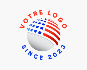 United States - American Flag Sphere logo design