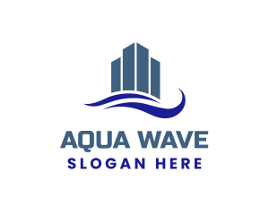 Blue Wave Building logo design