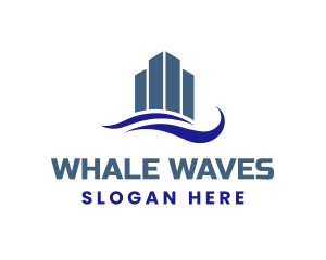 Blue Wave Building logo design