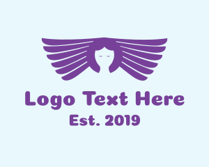 Religion - Violet Wings Head logo design