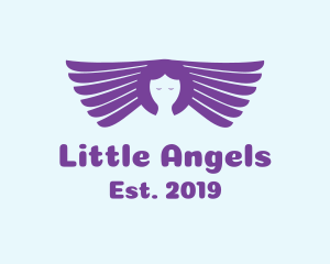 Violet Wings Head logo design