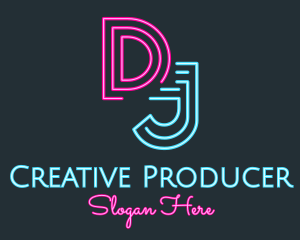 Producer - Neon Media Radio Station DJ logo design