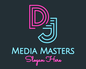 Media - Neon Media Radio Station DJ logo design