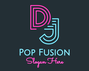 Pop - Neon Media Radio Station DJ logo design