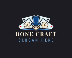 Bones - Skull Poker Casino logo design