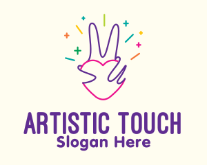 Colorful Optimistic Hand logo design