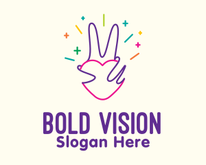 Colorful Optimistic Hand logo design