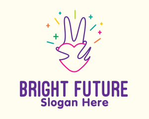 Positive - Colorful Optimistic Hand logo design