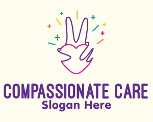 Caring - Colorful Optimistic Hand logo design