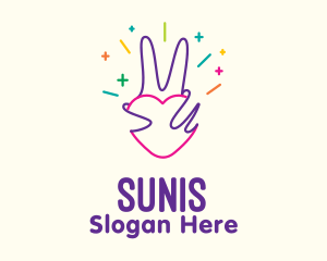 Colorful Optimistic Hand logo design