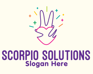 Colorful Optimistic Hand logo design