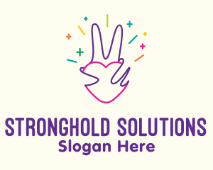 Colorful Optimistic Hand logo design