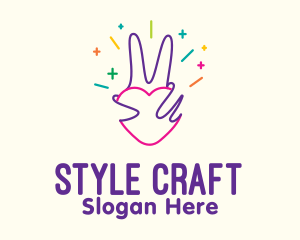 Colorful Optimistic Hand logo design