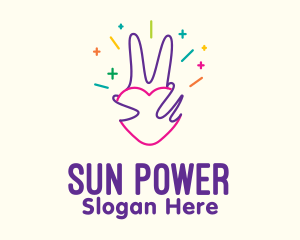 Colorful Optimistic Hand logo design