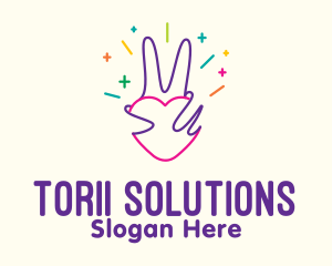 Colorful Optimistic Hand logo design