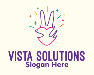 Colorful Optimistic Hand logo design