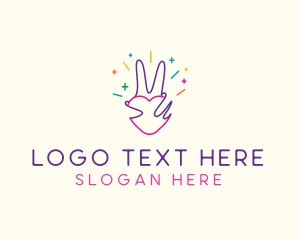 Colorful Optimistic Hand logo design