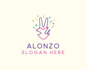 Colorful Optimistic Hand logo design