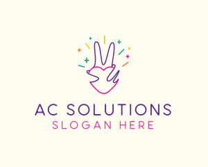 Colorful Optimistic Hand logo design