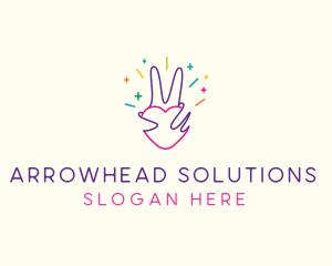 Colorful Optimistic Hand logo design