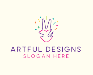 Colorful Optimistic Hand logo design