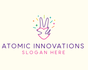 Colorful Optimistic Hand logo design