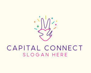 Colorful Optimistic Hand logo design