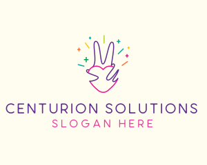 Colorful Optimistic Hand logo design