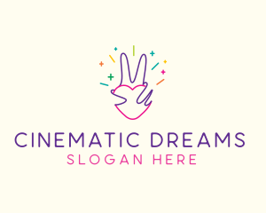 Colorful Optimistic Hand logo design