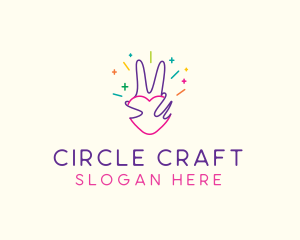 Colorful Optimistic Hand logo design