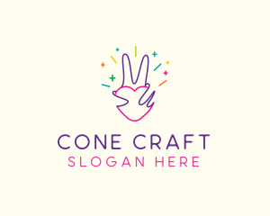 Colorful Optimistic Hand logo design