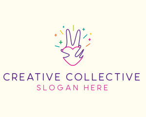 Colorful Optimistic Hand logo design