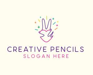 Colorful Optimistic Hand logo design