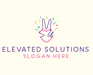 Colorful Optimistic Hand logo design